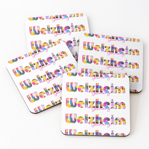 Item preview, Welzheim, Germany, Vibrant Abstract City Typography Art designed and sold by Wanderful-roads.
