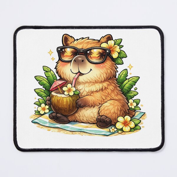 Item preview, Capybara Vacation Mode - Cute Kawaii Summer Animal designed and sold by LandlordsIndia.