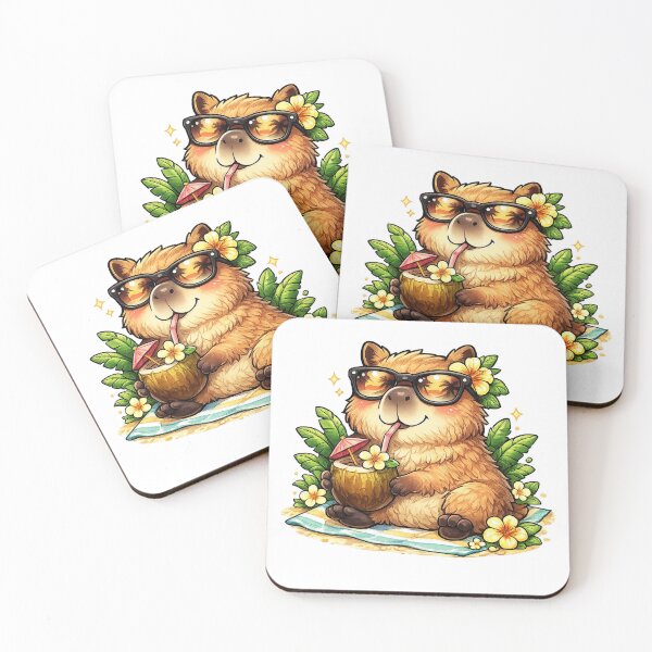 Item preview, Capybara Vacation Mode - Cute Kawaii Summer Animal designed and sold by LandlordsIndia.