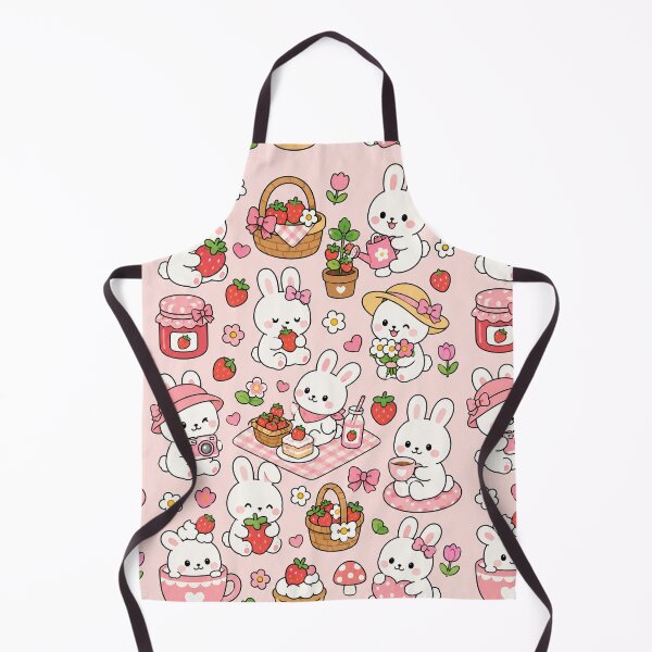 Item preview, Strawberry Bunny Picnic Pattern designed and sold by Soft Berry Studio.