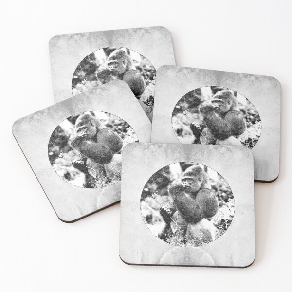 Item preview, Silverback Gorilla Dark Wildlife Portrait Circular Vignette Art designed and sold by Ghoul Enterprises.