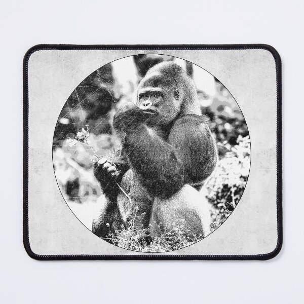Item preview, Silverback Gorilla Dark Wildlife Portrait Circular Vignette Art designed and sold by Ghoul Enterprises.