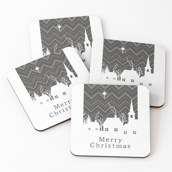 Item preview, Rustic Gray Chevron Knit Pattern Christmas Village designed and sold by GlueGunEnergy.