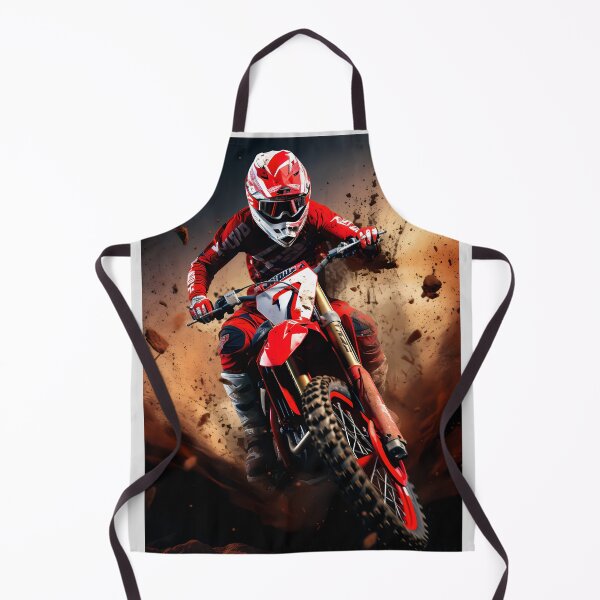 Item preview, Dynamic Red Dirt Bike Rider Kicking Up Heavy Mud Art designed and sold by RevUpDesign.