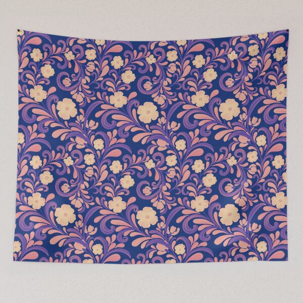 Item preview, Luxury Blue and Pink Anemone Pattern designed and sold by AneissPiaf.