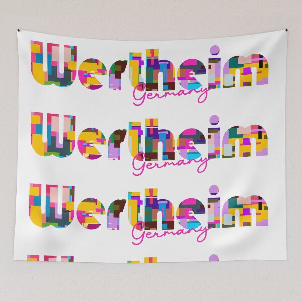Item preview, Wertheim, Germany, Vibrant Abstract City Typography Art designed and sold by Wanderful-roads.