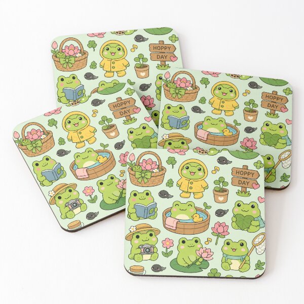 Item preview, Cute Frog Garden Pattern designed and sold by Soft Berry Studio.