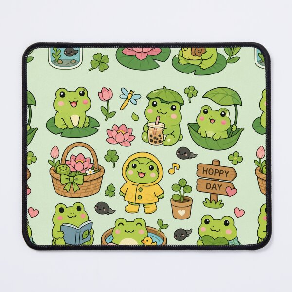 Item preview, Cute Frog Garden Pattern designed and sold by Soft Berry Studio.