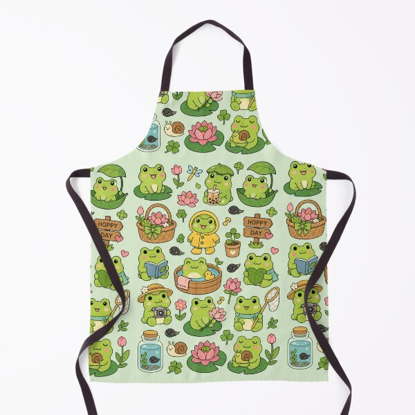 Item preview, Cute Frog Garden Pattern designed and sold by Soft Berry Studio.