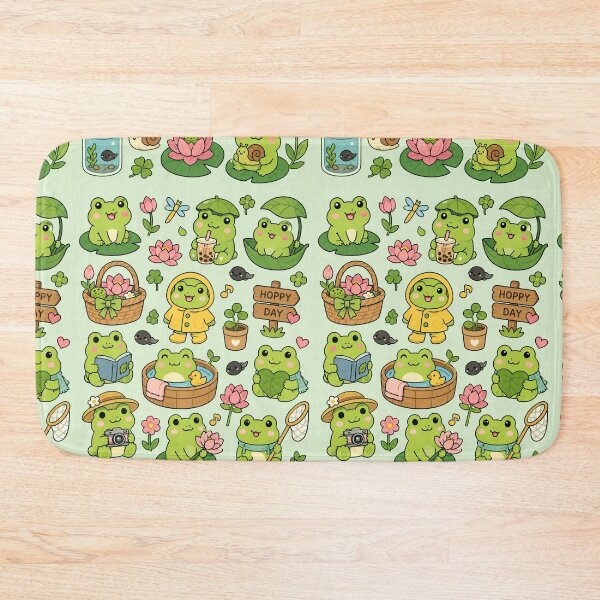 Item preview, Cute Frog Garden Pattern designed and sold by Soft Berry Studio.