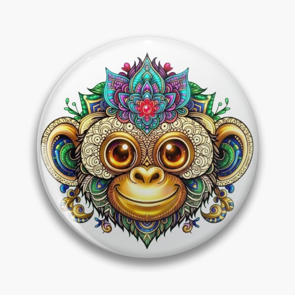 Item preview, Mandala Monkey - A colorful soul in boho style designed and sold by Out of Toxic Studio.