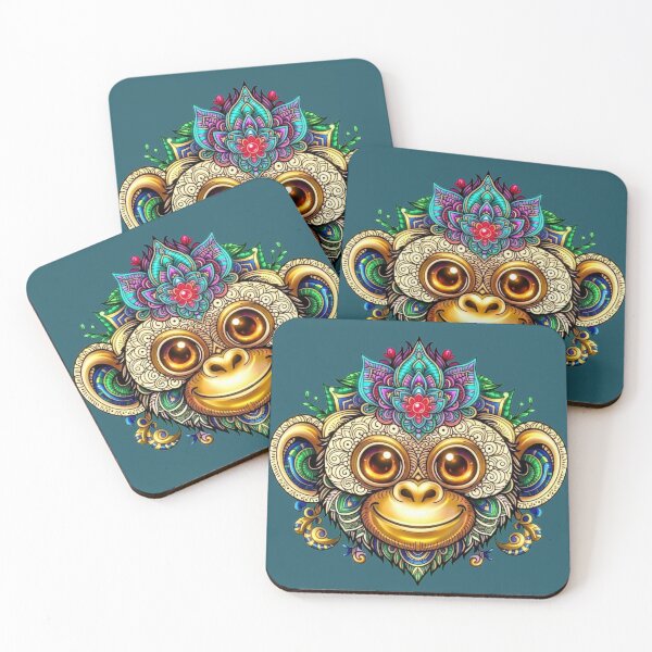 Item preview, Mandala Monkey - A colorful soul in boho style designed and sold by Out of Toxic Studio.