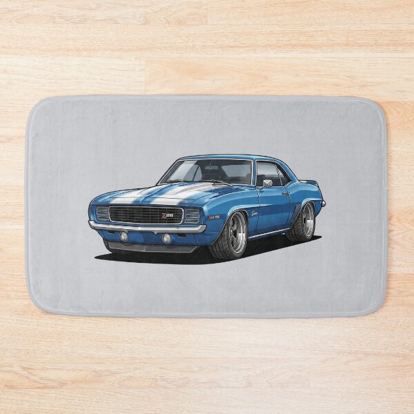 Item preview, 1969 Chevrolet Camaro Z28 Blue Muscle Car Art Illustration designed and sold by Motorline44.