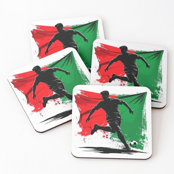 Item preview, Morocco Soccer Player Art — Maroc Football Flag Action Fan Print designed and sold by icemanphotos.