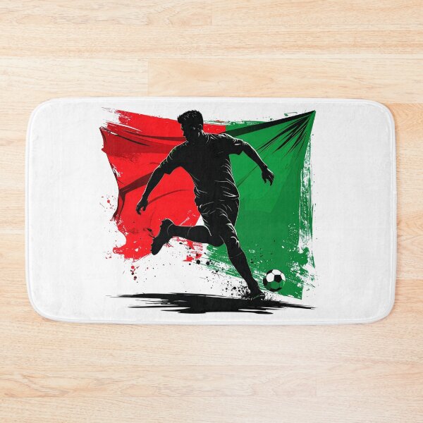 Item preview, Morocco Soccer Player Art — Maroc Football Flag Action Fan Print designed and sold by icemanphotos.