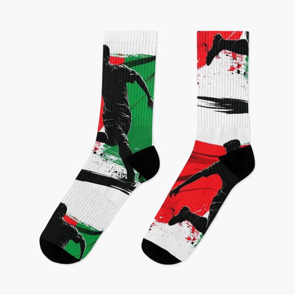 Item preview, Morocco Soccer Player Art — Maroc Football Flag Action Fan Print designed and sold by icemanphotos.