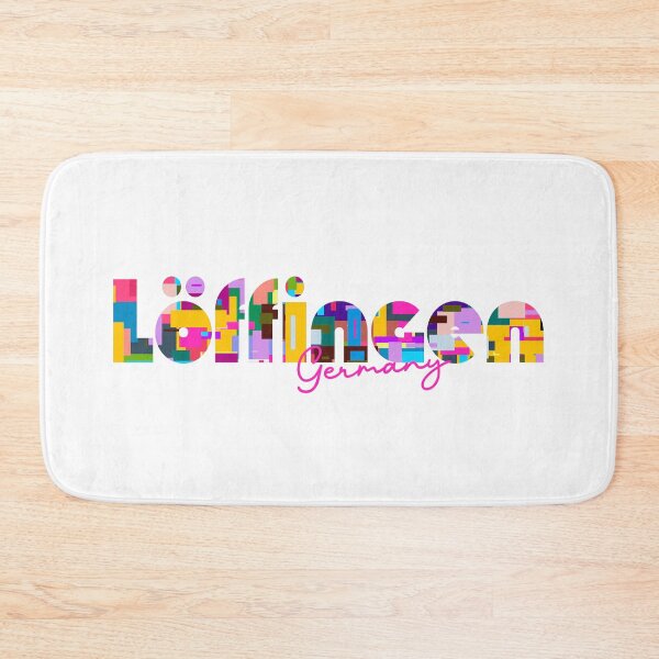 Item preview, Löffingen, Germany, Vibrant Abstract City Typography Art designed and sold by Wanderful-roads.