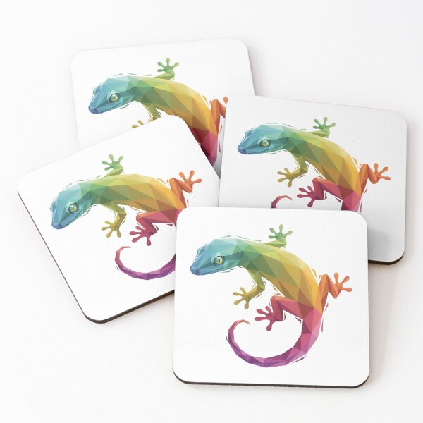Item preview, Tribal Gecko - Rainbow Low Poly Gecko – Colorful Geometric Lizard Art Design designed and sold by ArcticFoxStudio.