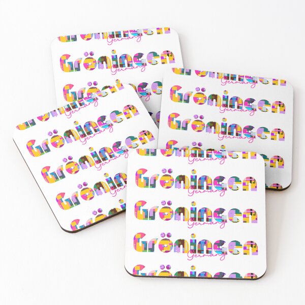 Item preview, Gröningen, Germany, Vibrant Abstract City Typography Art designed and sold by Wanderful-roads.