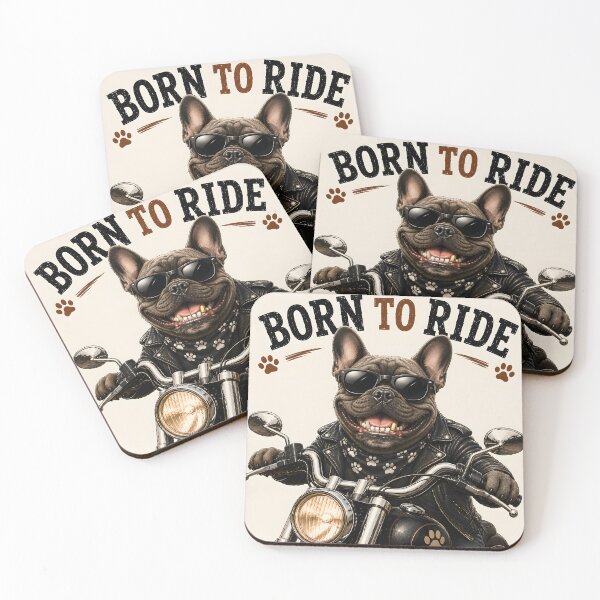 Item preview, Born To Ride French Bulldog Biker designed and sold by MischiefPaws.