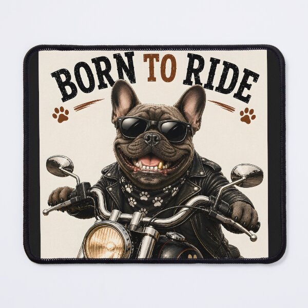 Item preview, Born To Ride French Bulldog Biker designed and sold by MischiefPaws.