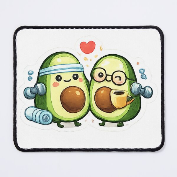 Item preview, Cute Avocado Gym and Coffee Fitness designed and sold by Northline Creative.