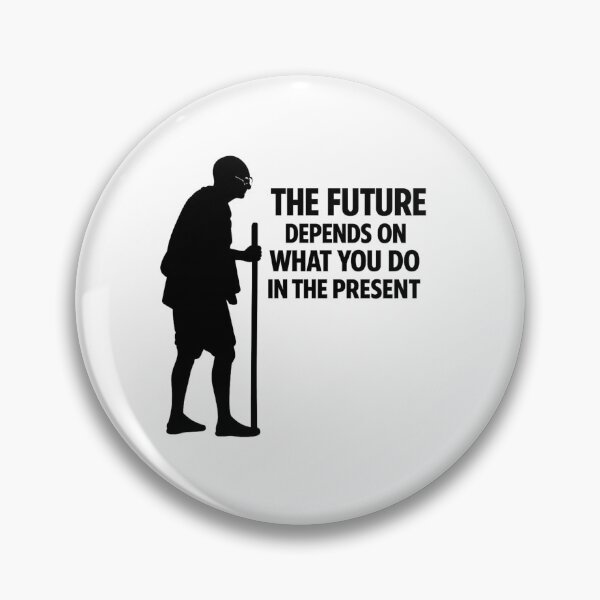 Item preview, Ghandi Inspired Minimalist Silhouette Art – The Future Depends on What You Do in the Present Quote designed and sold by Donsean22.