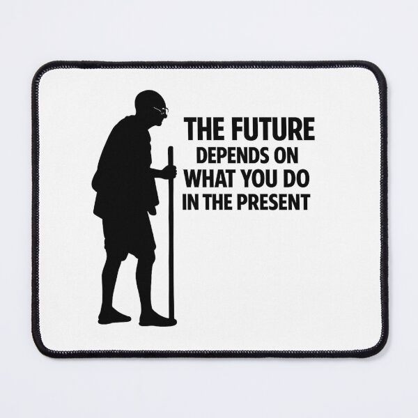 Item preview, Ghandi Inspired Minimalist Silhouette Art – The Future Depends on What You Do in the Present Quote designed and sold by Donsean22.