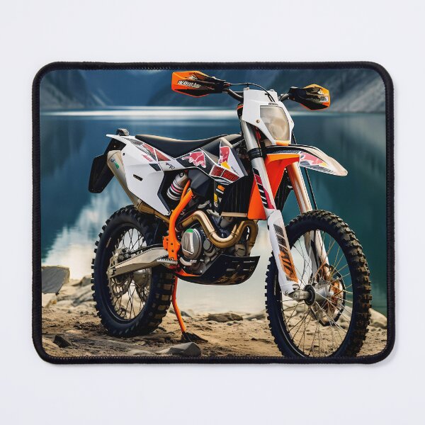 Item preview, Scenic Mountain Lake Enduro Dirt Bike Adventure Art designed and sold by RevUpDesign.