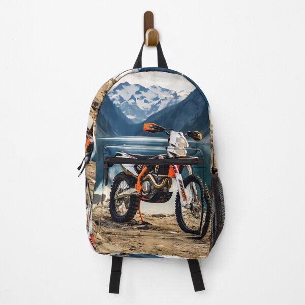 Item preview, Scenic Mountain Lake Enduro Dirt Bike Adventure Art designed and sold by RevUpDesign.