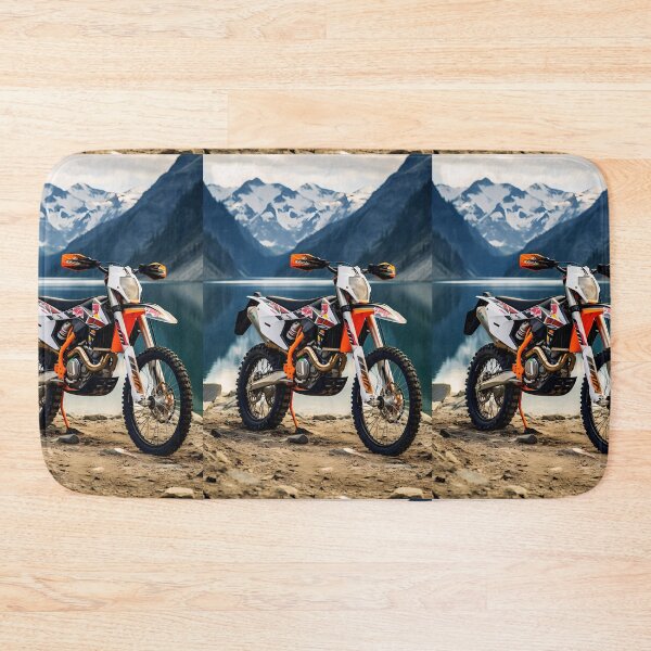 Item preview, Scenic Mountain Lake Enduro Dirt Bike Adventure Art designed and sold by RevUpDesign.