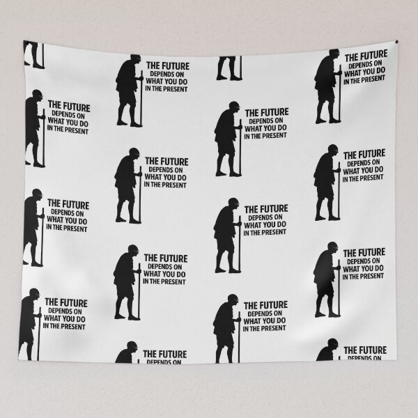 Item preview, Ghandi Inspired Minimalist Silhouette Art – The Future Depends on What You Do in the Present Quote designed and sold by Donsean22.