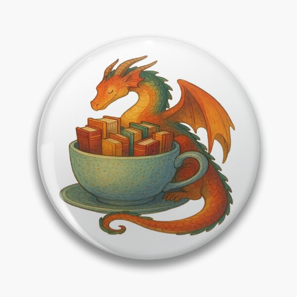 Item preview, Dragon Reading Books in Giant Teacup | Cozy Fantasy Book Lover Design designed and sold by BookedAndDesign.