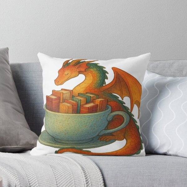 Item preview, Dragon Reading Books in Giant Teacup | Cozy Fantasy Book Lover Design designed and sold by BookedAndDesign.