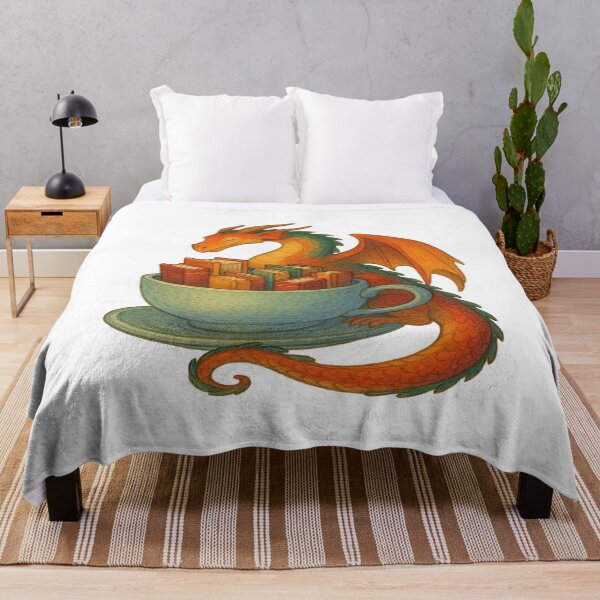 Item preview, Dragon Reading Books in Giant Teacup | Cozy Fantasy Book Lover Design designed and sold by BookedAndDesign.