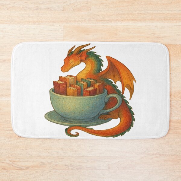 Item preview, Dragon Reading Books in Giant Teacup | Cozy Fantasy Book Lover Design designed and sold by BookedAndDesign.
