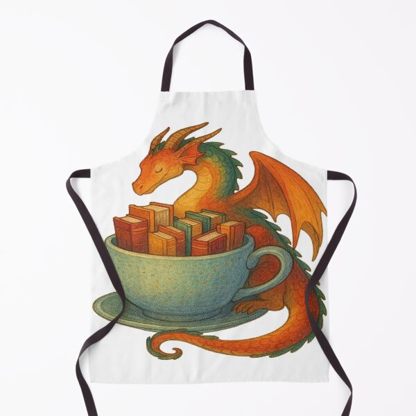 Item preview, Dragon Reading Books in Giant Teacup | Cozy Fantasy Book Lover Design designed and sold by BookedAndDesign.