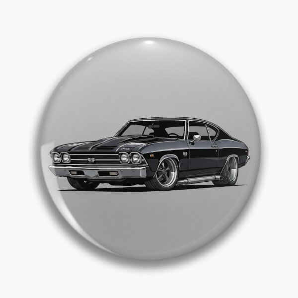 Item preview, Classic 1969 Chevrolet Chevelle SS Black Muscle Car Art Illustration designed and sold by Motorline44.