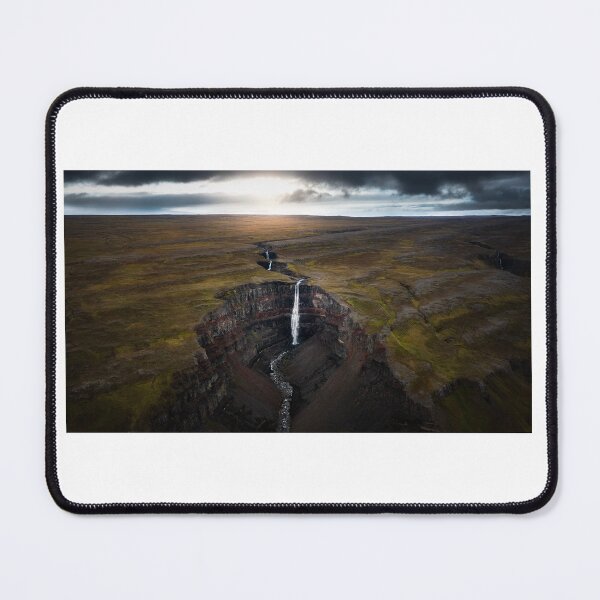 Item preview, Dramatic Icelandic Canyon Waterfall at Golden Hour designed and sold by PygmyTitan Photo.