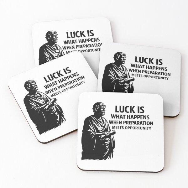 Item preview, Seneca Inspired Stoic Philosophy Art – Luck Is What Happens When Preparation Meets Opportunity Quote designed and sold by Donsean22.