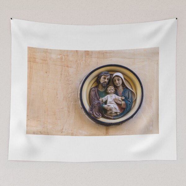 Item preview, Religious Wall Plaque of the Holy Family, Madonna and Child With Saint Joseph Sculpture designed and sold by Nmallia.