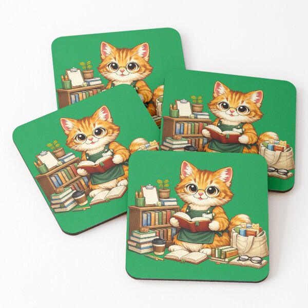 Item preview, Bookstore Cat – Cozy Reading Cat Design designed and sold by Wild Horizon Studio.
