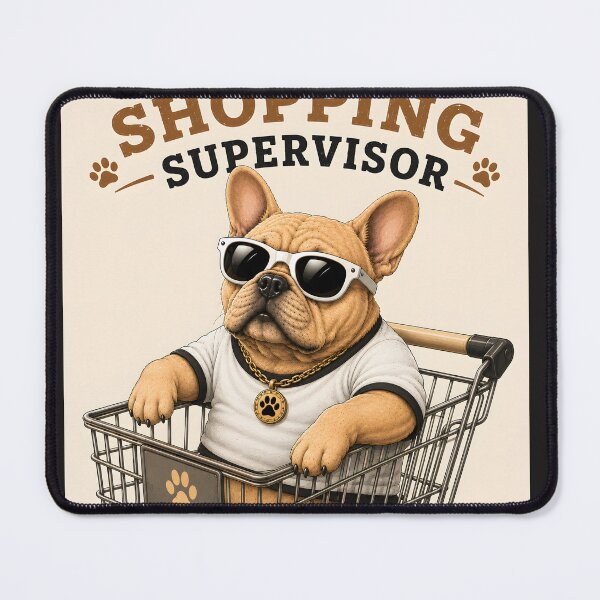 Item preview, Funny French Bulldog Shopping Supervisor designed and sold by MischiefPaws.