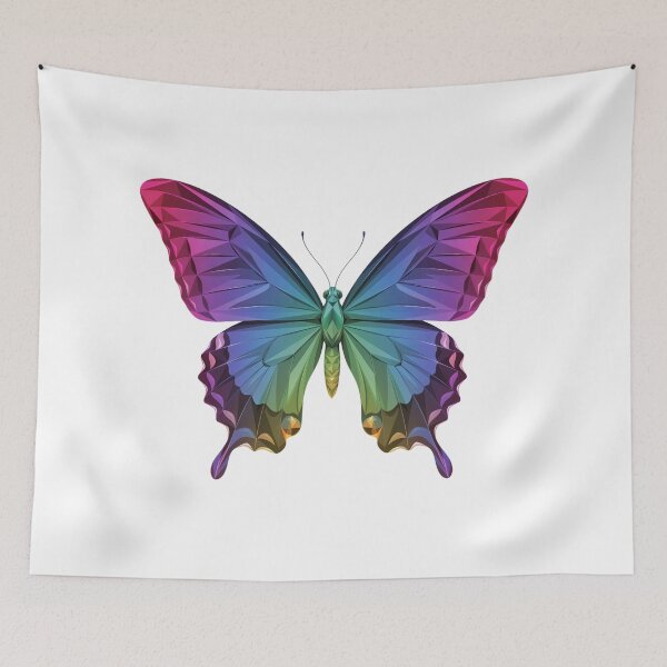 Item preview, Tribal Butterfly - Rainbow Geometric Butterfly – Vibrant Low Poly Butterfly Art designed and sold by ArcticFoxStudio.