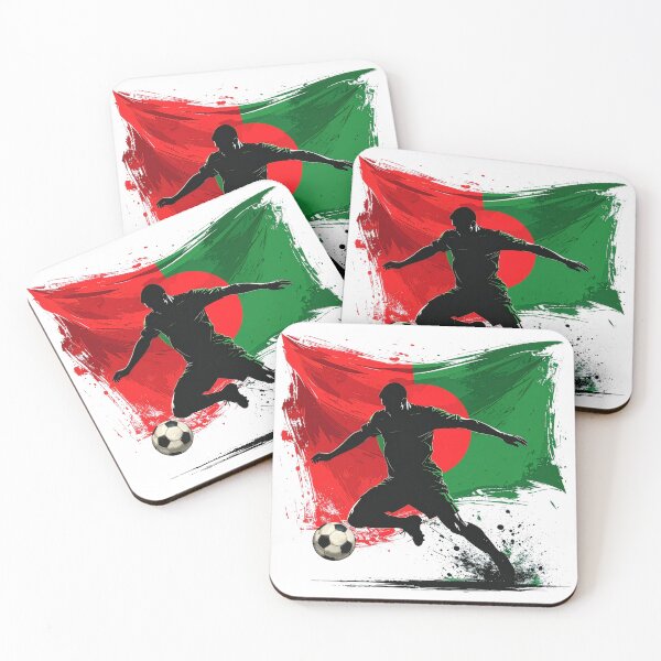 Item preview, Morocco Soccer Player Art — Maroc Football Flag Action Fan Print designed and sold by icemanphotos.
