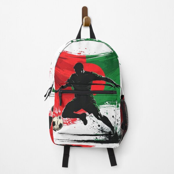 Item preview, Morocco Soccer Player Art — Maroc Football Flag Action Fan Print designed and sold by icemanphotos.