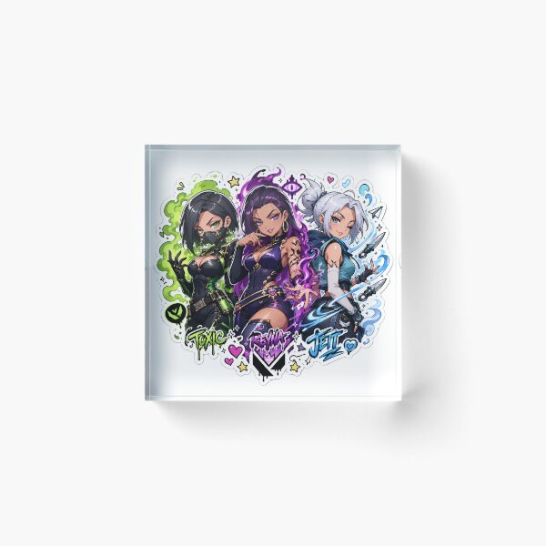 Item preview, Valorant Viper Reyna Jett Doodle Fan Art  designed and sold by RadiantDrop.