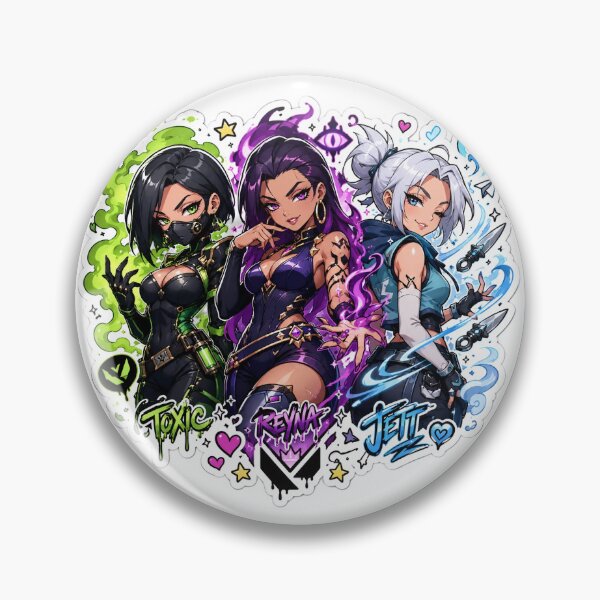 Item preview, Valorant Viper Reyna Jett Doodle Fan Art  designed and sold by RadiantDrop.