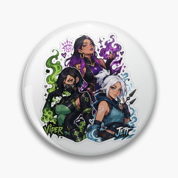 Item preview, Valorant Girls Doodle Fan Art Viper Reyna Jett designed and sold by RadiantDrop.