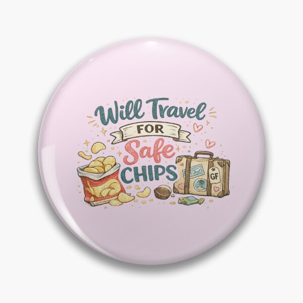 Item preview, Will Travel for Safe Chips – Funny Gluten Free Travel Design designed and sold by My Gluten Free Life UK.